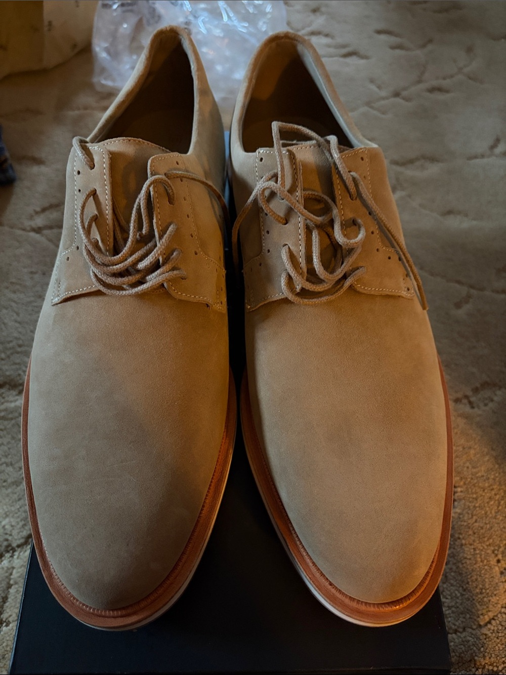 Allen Edmonds Classic Men's Suede Derby Shoes in Beige
